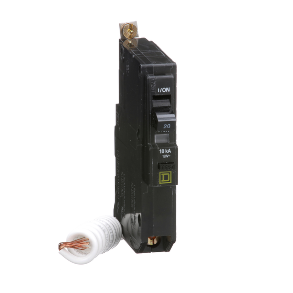 Schneider Electric QOB120EPD Mini circuit breaker, QO, 20A, 1 pole, 120VAC, 10kA, bolt on, 30mA grd fault B