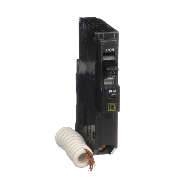 Schneider Electric QO130EPD Mini circuit breaker, QO, 30A, 1 pole, 120VAC, 10kA, plug in, 30mA grd fault B