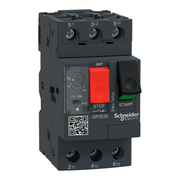 Schneider Electric GP2E20 Manual motor controller,Easy TeSys GP2E,3P,13-18A,thermal magnetic trip,screw clamp terminals