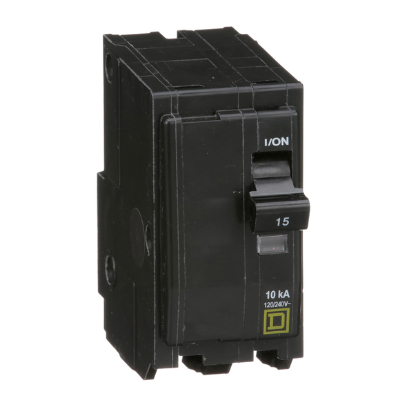 Schneider Electric QO215 Mini circuit breaker, QO, 15A, 2 pole, 120/240VAC, 10kA, plug in