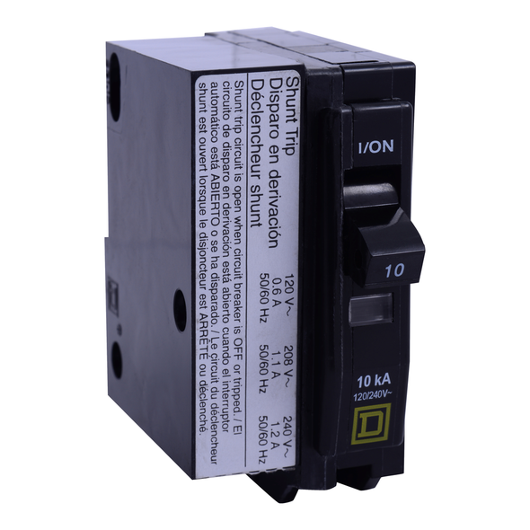 Schneider Electric QO120VH1021 Mini circuit breaker, QO, 20A, 1 pole, 120/240VAC, 22kA, plug in, AC shunt