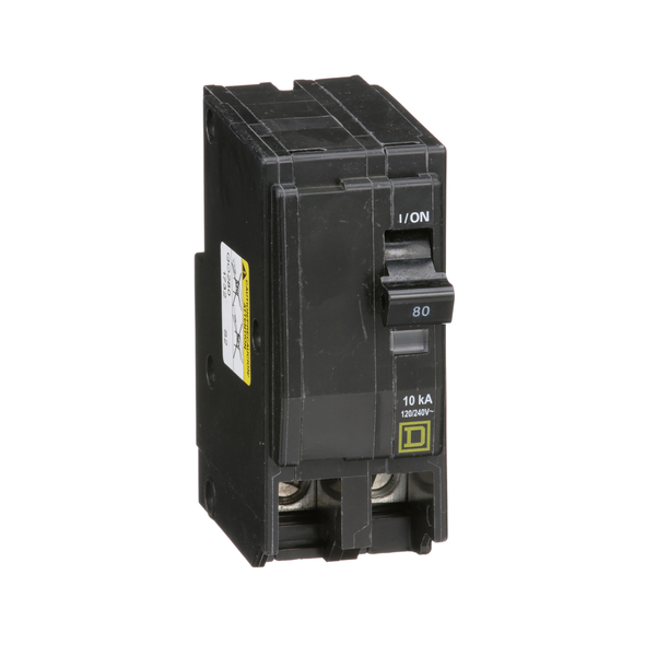 Schneider Electric QO280 Mini circuit breaker, QO, 80A, 2 pole, 120/240VAC, 10kA, plug in