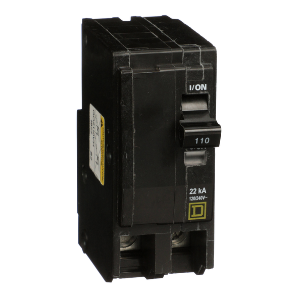 Schneider Electric QO2110VH Mini circuit breaker, QO, 110A, 2 pole, 120/240VAC, 22kA, plug in