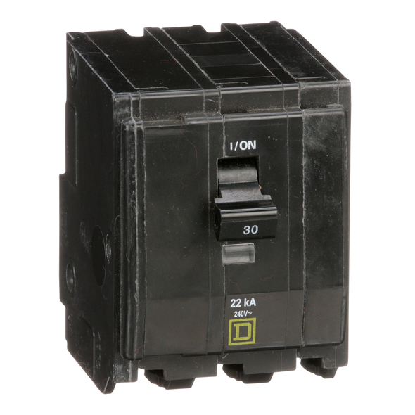 Schneider Electric QO330VH Mini circuit breaker, QO, 30A, 3 pole, 120/240VAC, 22kA, plug in