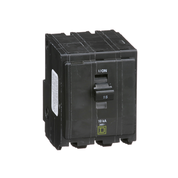 Schneider Electric QO315 Mini circuit breaker, QO, 15A, 3 pole, 120/240VAC, 10kA, plug in