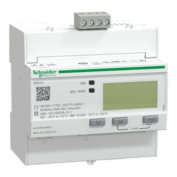 Schneider Electric A9MEM3150 iEM3150 energy meter - 63 A - Modbus