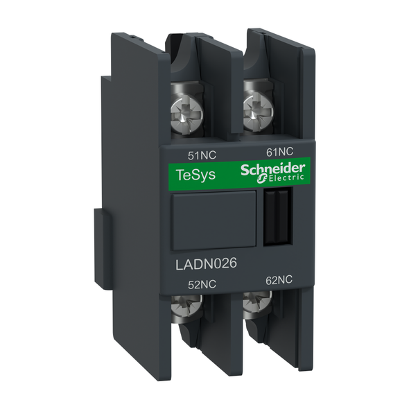 Schneider Electric LADN026 Auxiliary contact block, TeSys Deca, 2NC, front mounting, lugs-ring terminals