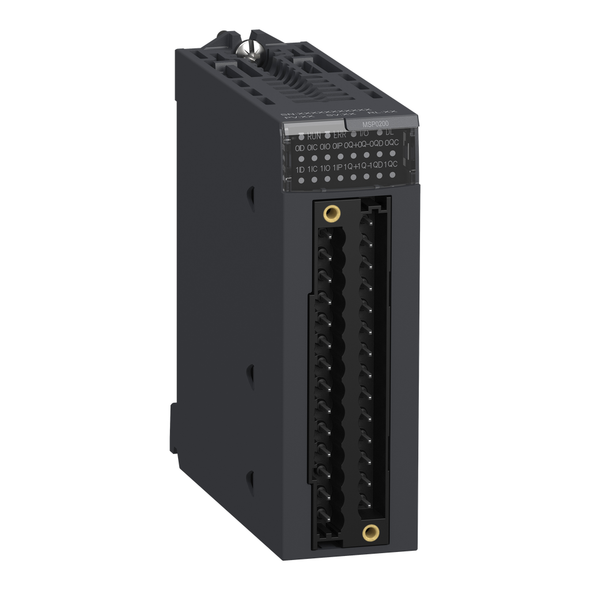 Schneider Electric BMXMSP0200 PTO module, Modicon X80, 2 channels, 4 I, 24V DC, 4.3mA, 2 connectors, 28 pins