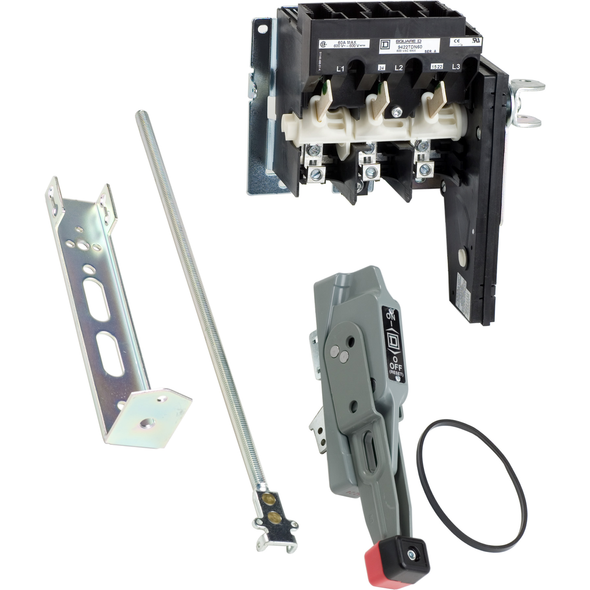 Schneider Electric 9422ATDN601 Operating mechanism, flange mounted, variable depth, 60A, 600V, no fuse, switch mechanism, 6 inch handle, NEMA 4