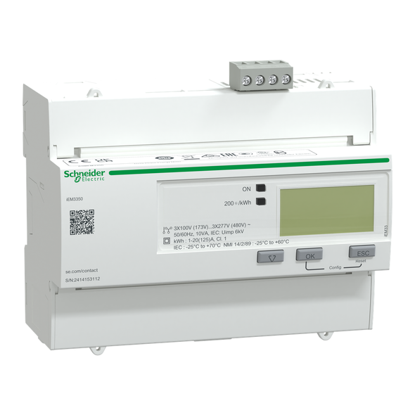 Schneider Electric A9MEM3350 iEM3350 energy meter - 125 A - Modbus