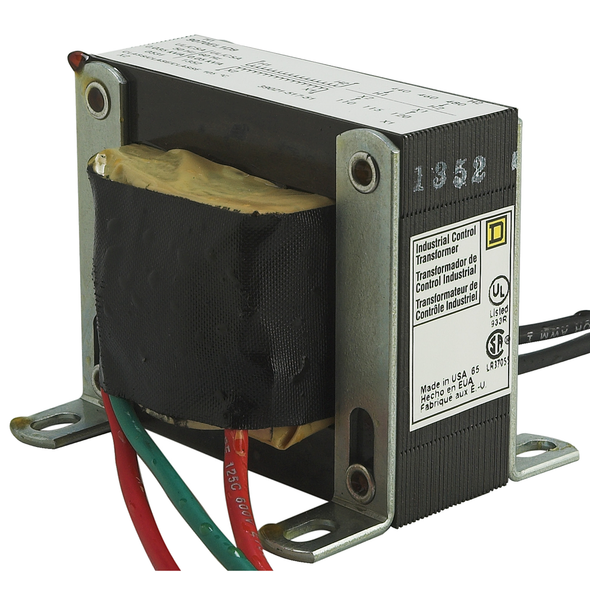 Schneider Electric 9070EL1D9 Transformer, Type EL, industrial control, 50VA, 1 phase, 480V primary, 120V secondary, 55C rise