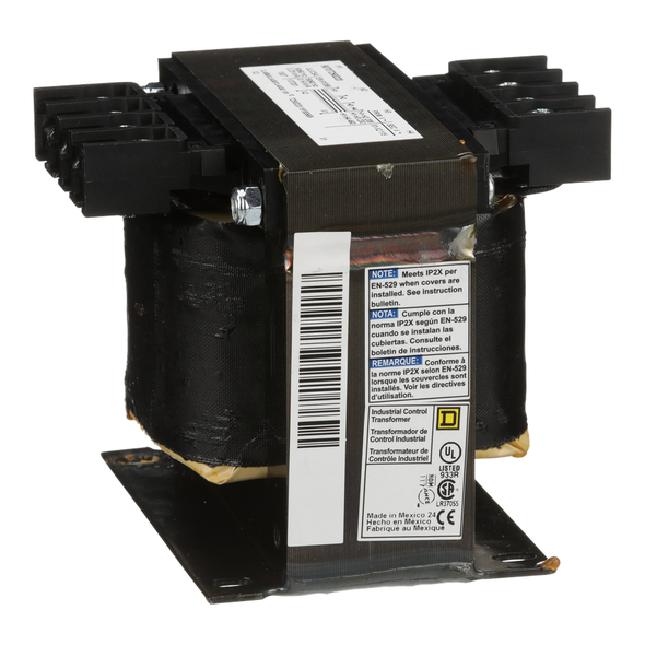 Schneider Electric 9070T250D20 Transformer, Type T, industrial control, 250VA, 1 phase, 208/230/460V primary, 115V secondary, 80C rise