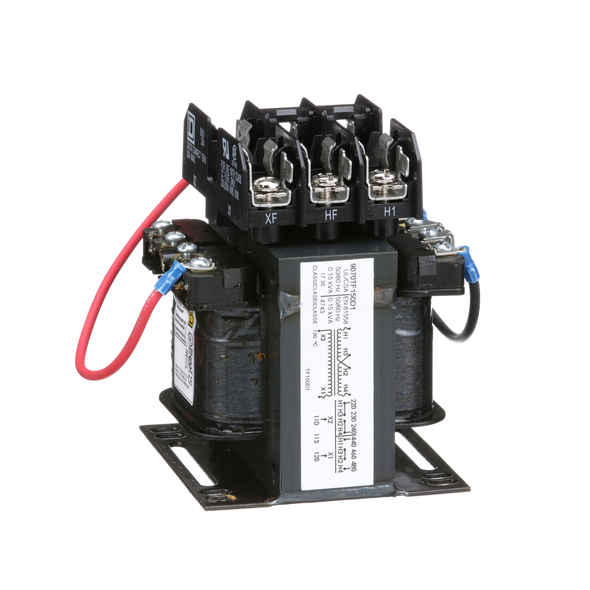 Schneider Electric 9070TF150D1 Industrial control transformer, Type TF, 1 phase, 150VA, 240x480V primary, 120V secondary, 50/60Hz