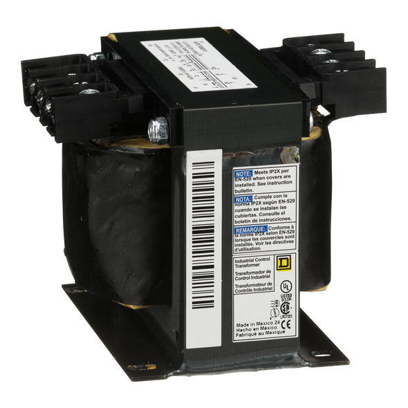 Schneider Electric 9070T300D13 Transformer, Type T, industrial control, 300VA, 1 phase, 120V primary, 12/24V secondary, 80C rise