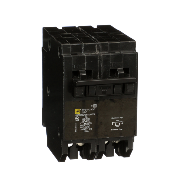 Schneider Electric HOMT215230 Quad tandem circuit breaker, Homeline, 1 x 2 pole at 15A, 1 x 2 pole at 30A, 120/240VAC, 10kA AIR, plug in, UL