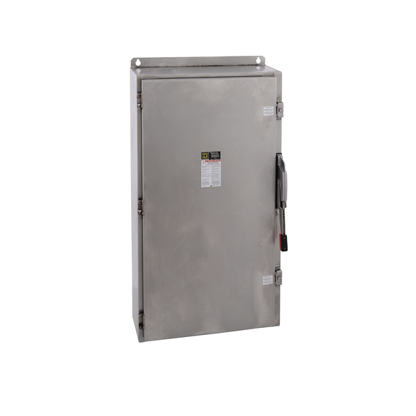 Schneider Electric H366SS Safety switch, heavy duty, fusible, 600A, 3 pole, 500hp, 600VAC/600 NDC, NEMA 4, 4X, 5, 316 steel,