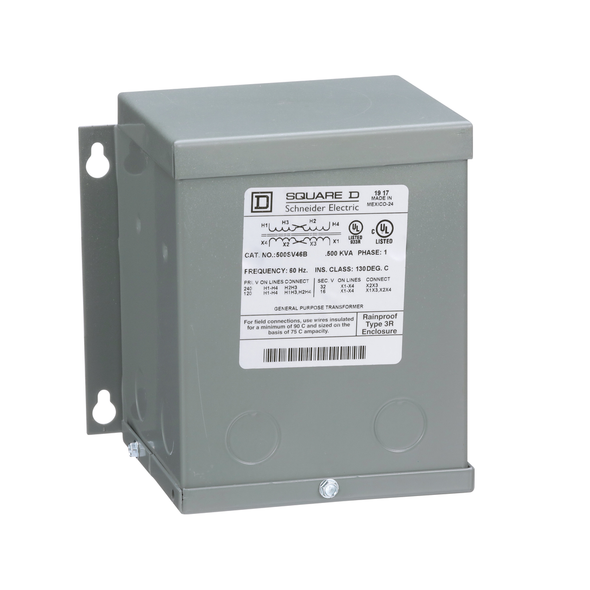 Schneider Electric 500SV46B Transformer, buck boost, encapsulated, 0.5kVA, 1 phase, 120x240V primary, 16/32V secondary, NEMA 3R, 80C rise