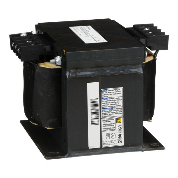 Schneider Electric 9070T1000D4 Transformer, Type T, industrial control, 1000VA, 1 phase, 277V primary, 120V secondary, 115C rise