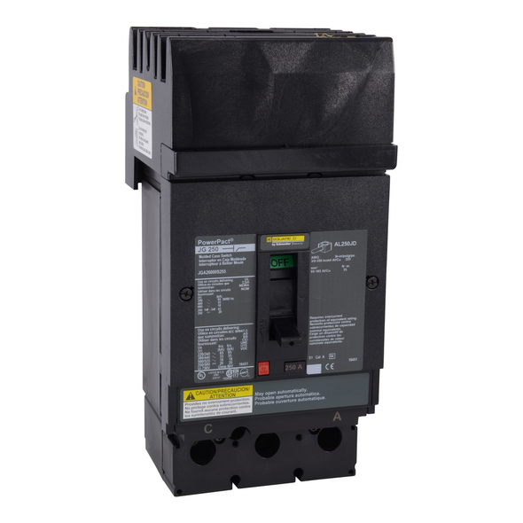 Schneider Electric JGA26000S255 Automatic switch, PowerPacT J, 250A, 2 pole, 600VAC, 18kA, I-Line, magnetic, CA