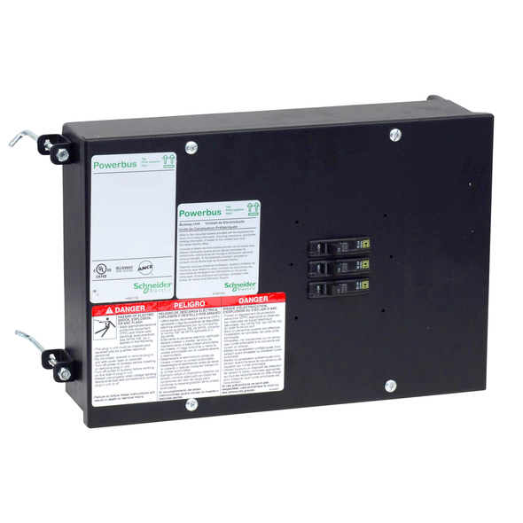 Schneider Electric PBPQO4A100 Plug-in unit, Powerbus 225 busway, 100A, 3 phase, for QO or QOB circuit breakers