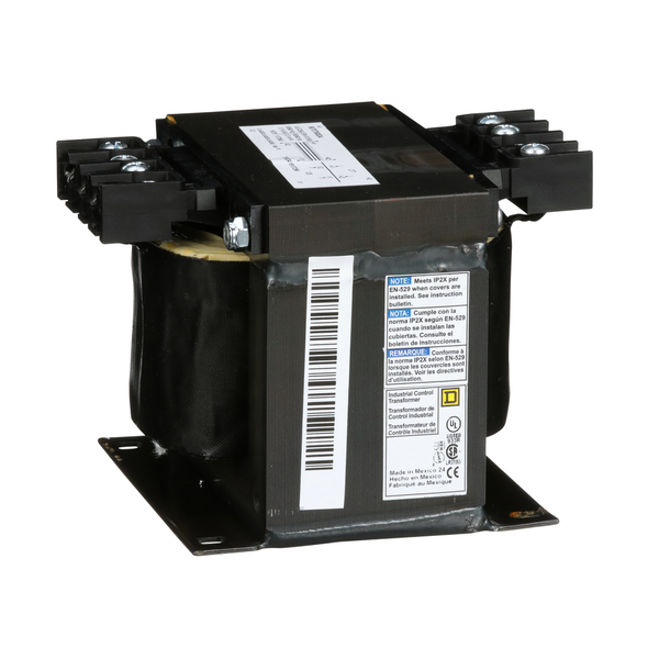 Schneider Electric 9070T500D4 Transformer, Type T, industrial control, 500VA, 1 phase, 277V primary, 120V secondary, 115C rise