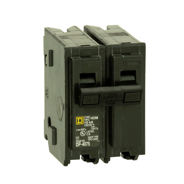 Schneider Electric HOM220C Mini circuit breaker, Homeline, 20A, 2 pole, 120/240VAC, 10kA AIR, standard type, plug in, UL