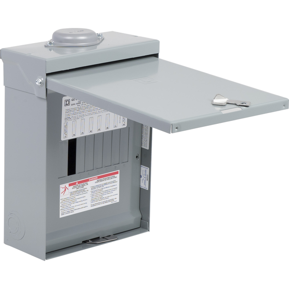 Schneider Electric QO6L100RB Load center, QO, 1 phase, 6 spaces, 6 circuits, 100A convertible main lugs, NEMA3R