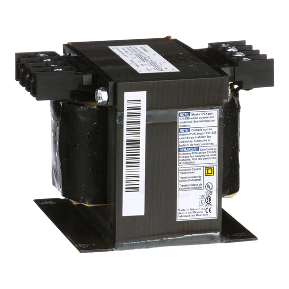 Schneider Electric 9070T500D15 Transformer, Type T, industrial control, 500VA, 1 phase, 240x480V primary, 25/120V secondary, 115C rise