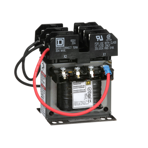 Schneider Electric 9070TF50D23 Transformer, Type TF, industrial control, 50 VA, 120/240 VAC primary / 24 VAC secondary, 1 phase, 50/60 Hz, 55 °C rise