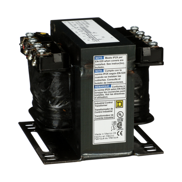 Schneider Electric 9070T150D13 Transformer, Type T, industrial control, 150VA, 1 phase, 120V primary, 12/24V secondary, 55C rise