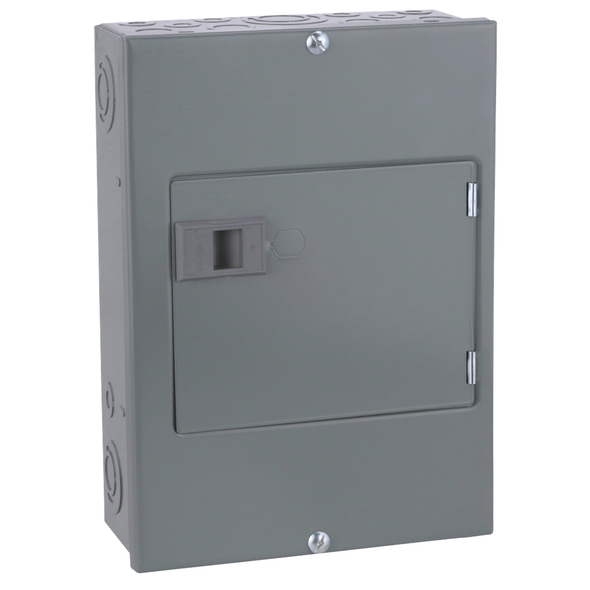 Schneider Electric QO816L100DS Load center, QO, 1 phase, 8 spaces, 16 circuits, 100A fixed main lugs, NEMA1, door surface cover