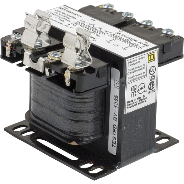 Schneider Electric 9070T50D1SF41 Transformer, Type T, industrial control, 50VA, 1 phase, 240x480V primary, 120V secondary, 55C rise