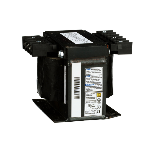 Schneider Electric 9070T250D35 Transformer, Type T, industrial control, 250VA, 1 phase, 208/230/380/440/460V primary, 110/115V secondary, 80C rise