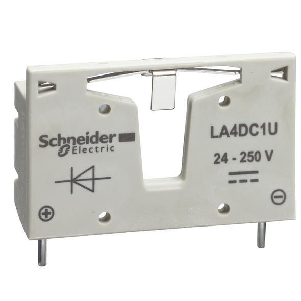 Schneider Electric LA4DC1U Suppressor module, TeSys Deca, diodes, 12 to 250VDC