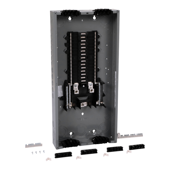 Schneider Electric QO130L200PQG Load center, QO, 1 phase, 30 spaces, 30 circuits, 200A convertible main lugs, PoN, NEMA1, Qwik-grip, gnd bar