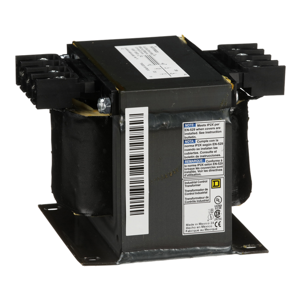 Schneider Electric 9070T500D3 Transformer, Type T, industrial control, 500VA, 1 phase, 208V primary, 120V secondary, 115C rise