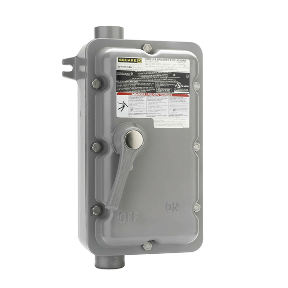 Schneider Electric H60XBDAA Circuit breaker enclosure, PowerPacT B, 15A to 60A, NEMA 7/9, cast aluminum, surface mount, I/O, aux contact