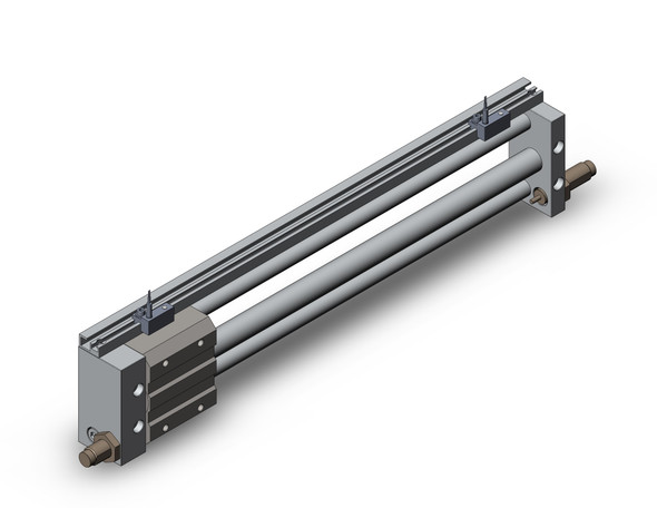 <h2>Rodless Cylinder, NC(D)Y2S, Magnetically Coupled, (Inch Stroke)  - Slide Bearing</h2><p><h3>The NCY2S Rodless Cylinder - Magnetically Coupled uses industrial strength magnets located in the piston and external carriage to form a single unit that will travel when actuated with air pressure.  It is available in a standard or heavy duty magnetic holding force.  It is a one piece unit integrated with slide bearings which provides lateral stability protecting it from side load impacts.</h3>- Bore sizes (nominal): 1/4 , 3 8 , 5/8 , 3/4 , 1 , 1-1/4 , 1-1/2 <br>- Stroke length: 2 , 4 , 6  8 , 10 , 12 , 14 , 16 , 18 , 20 , 24 , 28 , 32 , 36 , 40 , 60 <br>- Minimum operating pressure: 26 psi<br>- Speed: 2 ~ 20 inch/sec.<br>- Auto switch capable<br>- <br>- <br>-  <p><a href="https://content2.smcetech.com/pdf/ncy2.pdf" target="_blank">Series Catalog</a>