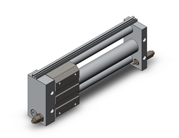 <h2>Rodless Cylinder, NC(D)Y2S, Magnetically Coupled, (Inch Stroke)  - Slide Bearing</h2><p><h3>The NCY2S Rodless Cylinder - Magnetically Coupled uses industrial strength magnets located in the piston and external carriage to form a single unit that will travel when actuated with air pressure.  It is available in a standard or heavy duty magnetic holding force.  It is a one piece unit integrated with slide bearings which provides lateral stability protecting it from side load impacts.</h3>- Bore sizes (nominal): 1/4 , 3 8 , 5/8 , 3/4 , 1 , 1-1/4 , 1-1/2 <br>- Stroke length: 2 , 4 , 6  8 , 10 , 12 , 14 , 16 , 18 , 20 , 24 , 28 , 32 , 36 , 40 , 60 <br>- Minimum operating pressure: 26 psi<br>- Speed: 2 ~ 20 inch/sec.<br>- Auto switch capable<br>- <br>- <br>-  <p><a href="https://content2.smcetech.com/pdf/ncy2.pdf" target="_blank">Series Catalog</a>