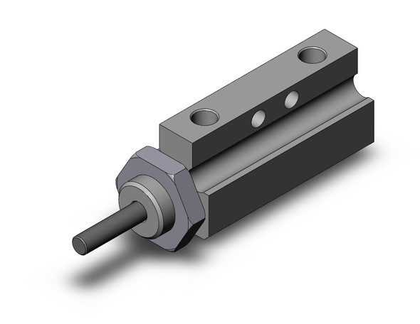 <h2>NC(D)JP, Pin Cylinder, Double Acting, Single Rod</h2><p><h3>The compact design of series NCJP double acting pin cylinder minimizes mounting space. The NCJP is available in five mounting options to accommodate many design styles. Bore sizes include 6, 10 and 15mm with strokes ranging from 5 to 30mm. Other features include brass panel mounting nuts, stainless steel piston rod and brass bodies. The NCJP series is also available in an auto switch capable model. </h3>- <p><a href="https://content2.smcetech.com/pdf/NCJP.pdf" target="_blank">Series Catalog</a>