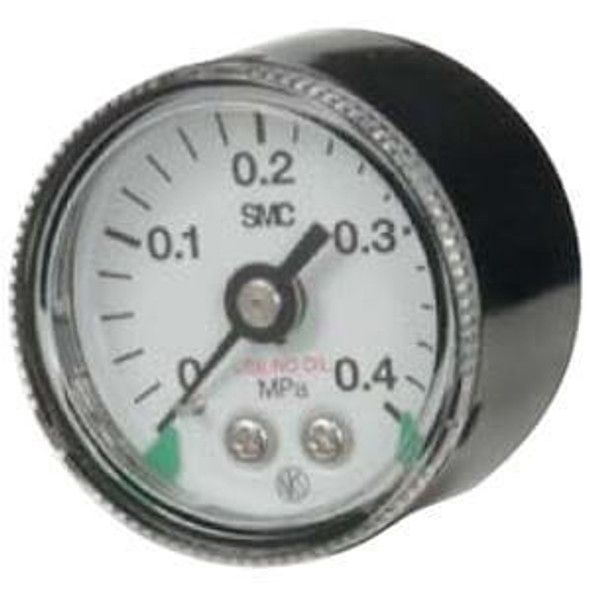 <h2>G46-SRA/B, Pressure Gauge for Clean Regulator w/Limit Indicator (O.D. 42)</h2><p><h3>SMC offers a variety of pressure gauges including general purpose, oil-free/external parts copper-free with limit indicator, clean series and a pressure gauge with a pressure switch.  Pressure ranges vary from 0 to 1.5MPa, depending on the selected gauge.  Panel mounting is possible.</h3>- Pressure gauge for clean regulator w/limit indicator<br>- O.D:  42<br>- Back side thread<br>- Indication precision  3% F.S. (full span)<br>- Pressure range: 0 to 1.0MPa<p><a href="https://content2.smcetech.com/pdf/G.pdf" target="_blank">Series Catalog</a>