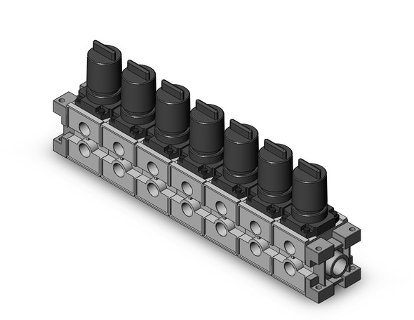 <h2>NARM**00, Modular Style, Regulator Manifold Series</h2><p><h3>Air Regulator manifold series ARM is available in standard size 1000   2000 and the modular style is available in sizes 2500   3000. Standard models are available with 4 connection methods and have backflow function availability. Modular styles can be freely mounted on a manifold station and have easy set up using the new handle.</h3>- Regulator manifold, modular type<br>- NPT type threads<br>- Optimal for central pressure control<br>- One-touch lock system<br>- Maximum operating pressure: 1.0MPa<br>- <p><a href="https://content2.smcetech.com/pdf/NARM.pdf" target="_blank">Series Catalog</a>