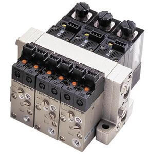 <h2>ZZX, Vacuum Generator Manifold (Metric)</h2><p><h3>Vacuum Generator series ZX is a single-stage generator. The modular design allows the user to choose only the components needed for the application. The ZX is available with a combination of generator unit, supply/release valve unit, pressure switch unit, and suction filter unit. Order without the generator unit for use as a filter and valve assembly for house vacuum systems. Special function plates allow the use of shop air to create the vacuum, and nitrogen for the blow-off. Available in standalone or manifold configurations.</h3>- Vacuum generator<br>- Stations: 01, 02, 03, 04, 05, 06, 07, 08<br>- Right, left, or both side vacuum supply<br>- <p><a href="https://content2.smcetech.com/pdf/ZX.pdf" target="_blank">Series Catalog</a>