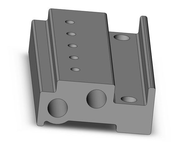 SMC SS073B01-04C 3 port solenoid valve base mount, bar type manifold