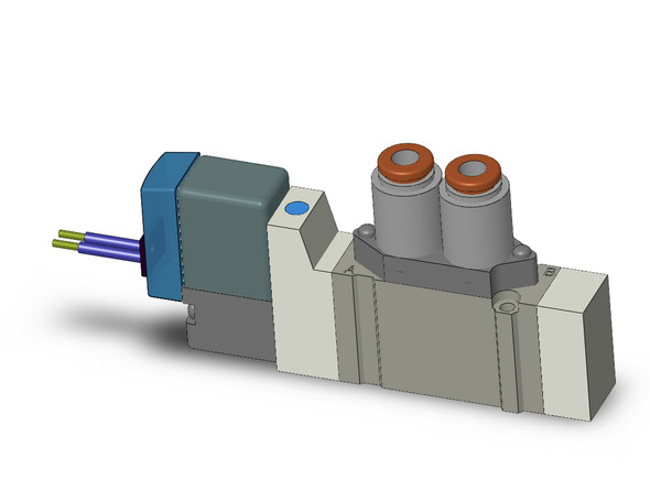 <h2>SY3000, 5 Port Solenoid Valve, All Types</h2><p><h3>Series SY offers major advances in valve performance for cost-effective solutions to your requirements. The series offers high flow with low power consumption in a compact design. The SY is available in body ported or base mounted styles and can be used individually or manifold mounted.<br>- </h3>- Fluid: air<br>- Operating pressure range: (internal pilot) 0.1 - 0.7MPa(external pilot) -100kPa to 0.7MPa(external pilot, pilot pressure range) 0.25 - 0.7MPa<br>- Effective area mm 2 (Cv): body ported 4.14 (0.23);base mounted 5.4 (0.3)<br>- Coil rated voltage: 3, 5, 6, 12, 24VDC;100, 110, 200, 220VAC<br>- Response time (0.5MPa) w/o indicator light  surge voltage suppressor: 15ms or less<br>- Ambient   fluid temperature: 50 C <p><a href="https://content2.smcetech.com/pdf/SY3.5.7.9000.pdf" target="_blank">Series Catalog</a>