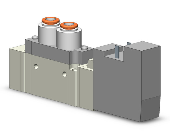 <h2>SY5000, 5 Port Solenoid Valve, All Types</h2><p><h3>Series SY offers major advances in valve performance for cost-effective solutions to your requirements. The series offers high flow with low power consumption in a compact design. The SY is available in body ported or base mounted styles and can be used individually or manifold mounted.<br>- </h3>- Fluid: air<br>- Operating pressure range: (internal pilot) 0.1 - 0.7MPa(external pilot) -100kPa to 0.7MPa(external pilot, pilot pressure range) 0.25 - 0.7MPa<br>- Effective area mm 2 (Cv): body ported 10.6 (0.59);base mounted 12.6 (0.7)<br>- Coil rated voltage: 3, 5, 6, 12, 24VDC;100, 110, 200, 220VAC<br>- Response time (0.5MPa) w/o indicator light  surge voltage suppressor: 32ms or less<br>- Ambient   fluid temperature: 50 C <p><a href="https://content2.smcetech.com/pdf/SY3.5.7.9000.pdf" target="_blank">Series Catalog</a>