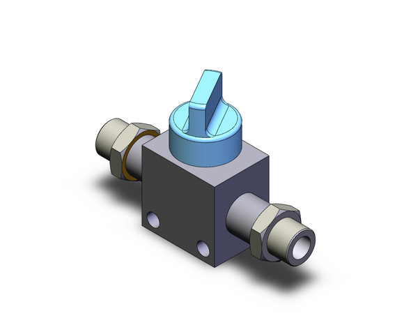 <h2>VHK*, Finger Valve</h2><p><h3>Finger valve series VHK has a large effective area of 2.0 to 17.5mm . This series begins with a minimum tube O.D of  4. The valve direction clearly indicates whether the valve is open or closed (shut to open is counter- clockwise). Classification of knob by color difference facilitates distinction between 2 port valves (gray) and 3 port valves (blue). The optional flame resistant model s knob, whether using the 2 or 3 port valve, is red.<br>- </h3>- Finger valve, standard<br>- 2 or 3 port available<br>- Effective area: 2.0 to 17.5mm <br>- Max. operating pressure: 1.0MPa<br>- Fluid: air<br>- <p><a href="https://content2.smcetech.com/pdf/VHK.pdf" target="_blank">Series Catalog</a>