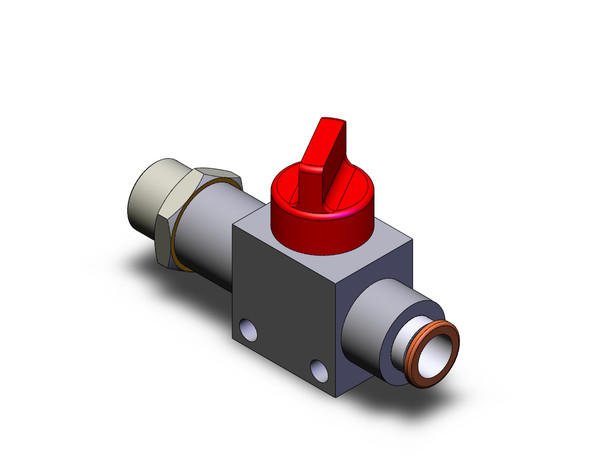 <h2>VHK*, Finger Valve</h2><p><h3>Finger valve series VHK has a large effective area of 2.0 to 17.5mm . This series begins with a minimum tube O.D of  4. The valve direction clearly indicates whether the valve is open or closed (shut to open is counter- clockwise). Classification of knob by color difference facilitates distinction between 2 port valves (gray) and 3 port valves (blue). The optional flame resistant model s knob, whether using the 2 or 3 port valve, is red.<br>- </h3>- Finger valve, standard<br>- 2 or 3 port available<br>- Effective area: 2.0 to 17.5mm <br>- Max. operating pressure: 1.0MPa<br>- Fluid: air<br>- <p><a href="https://content2.smcetech.com/pdf/VHK.pdf" target="_blank">Series Catalog</a>