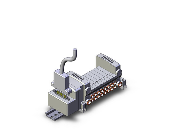 <h2>VV5QC11-F, 1000 Series, Base Mounted Manifold, Plug-in, D-sub Connector</h2><p><h3>The VQC series has five standard wiring packages bringing a world of ease to wiring and maintenance work, while the protective enclosures of three of them conform to IP67 standards for protection from dust and moisture. The use of multi-pin connectors to replace wiring inside manifold blocks provides flexibility when adding stations or changing manifold configuration. The VQC series has outstanding response times and long life.<br>- </h3>- Base mount, plug-in manifold for VQC1000 valve<br>- Conforms to IP40<br>- D-sub connector reduces labor while minimizingwiring and saving space<br>- 25 pin D-sub connector that conforms to MIL standards<br>- Maximum 24 stations available as standard<br>- Optional DIN rail mount<br>- 21 port sizes available<br>- <p><a href="https://content2.smcetech.com/pdf/VQC1_2000.pdf" target="_blank">Series Catalog</a>