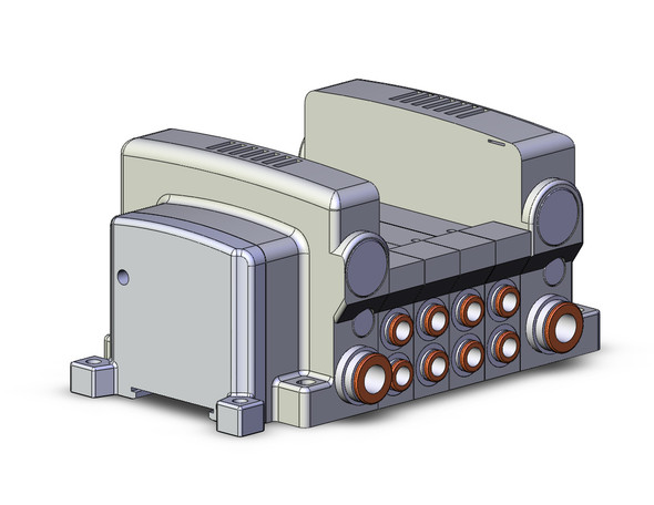 <h2>VV5QC21-S, 2000 Series, Base Mounted Manifold, Plug-in, Decentralized Wiring SI Unit (EX500)</h2><p><h3>The VQC series has five standard wiring packages bringing a world of ease to wiring and maintenance work, while the protective enclosures of three of them conform to IP67 standards for protection from dust and moisture. The use of multi-pin connectors to replace wiring inside manifold blocks provides flexibility when adding stations or changing manifold configuration. The VQC series has outstanding response times and long life.<br>- </h3>- Base mount EX500 type plug-in manifold for VQC2000 valves<br>- Protective enclosure conforms to IP67 for protection fromdust and moisture<br>- Gateway type serial transmission system<br>- Maximum 16 stations available as standard<br>- Optional DIN rail mount<br>- 18 port sizes available<br>- <p><a href="https://content2.smcetech.com/pdf/VQC1_2000.pdf" target="_blank">Series Catalog</a>